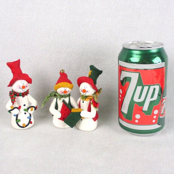 Christmas Snowmen Roberta PEI Canada Whimsical Original Figurines - Picture 2 of 6